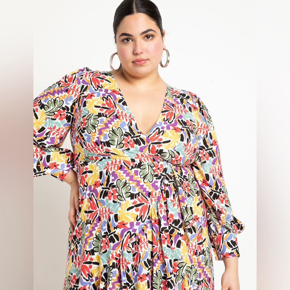 Eloquii - Ruffle Puff Sleeve Dress - Size 24